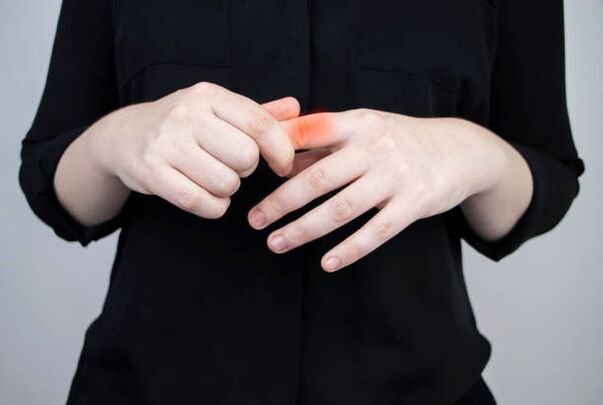 Woman finger joint pain