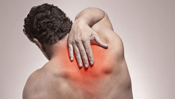 Back pain in the shoulder blade area
